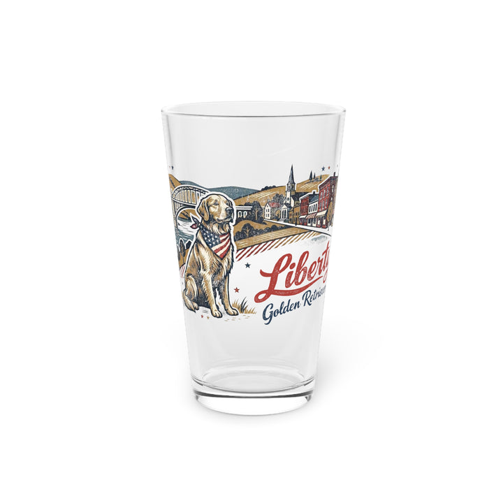 Liberty Golden Retrievers II Pint Glass