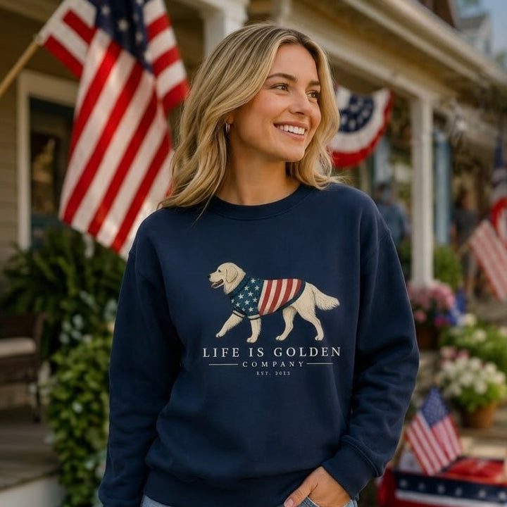 The Old Glory Crewneck — Cream