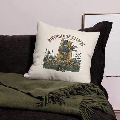 Riverstone Goldens Hunting Premium Pillow