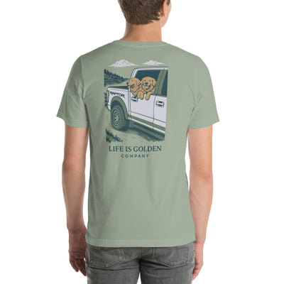 Raptor Run Golden Retriever Tee