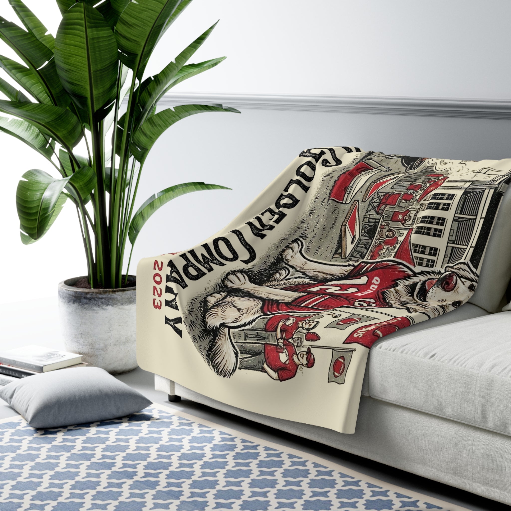 Cheering on the Team Cozy Sherpa Fleece Blanket