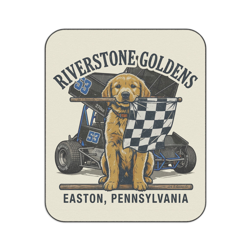 Riverstone Goldens Racing Picnic Blanket with Water Resistant Backing
