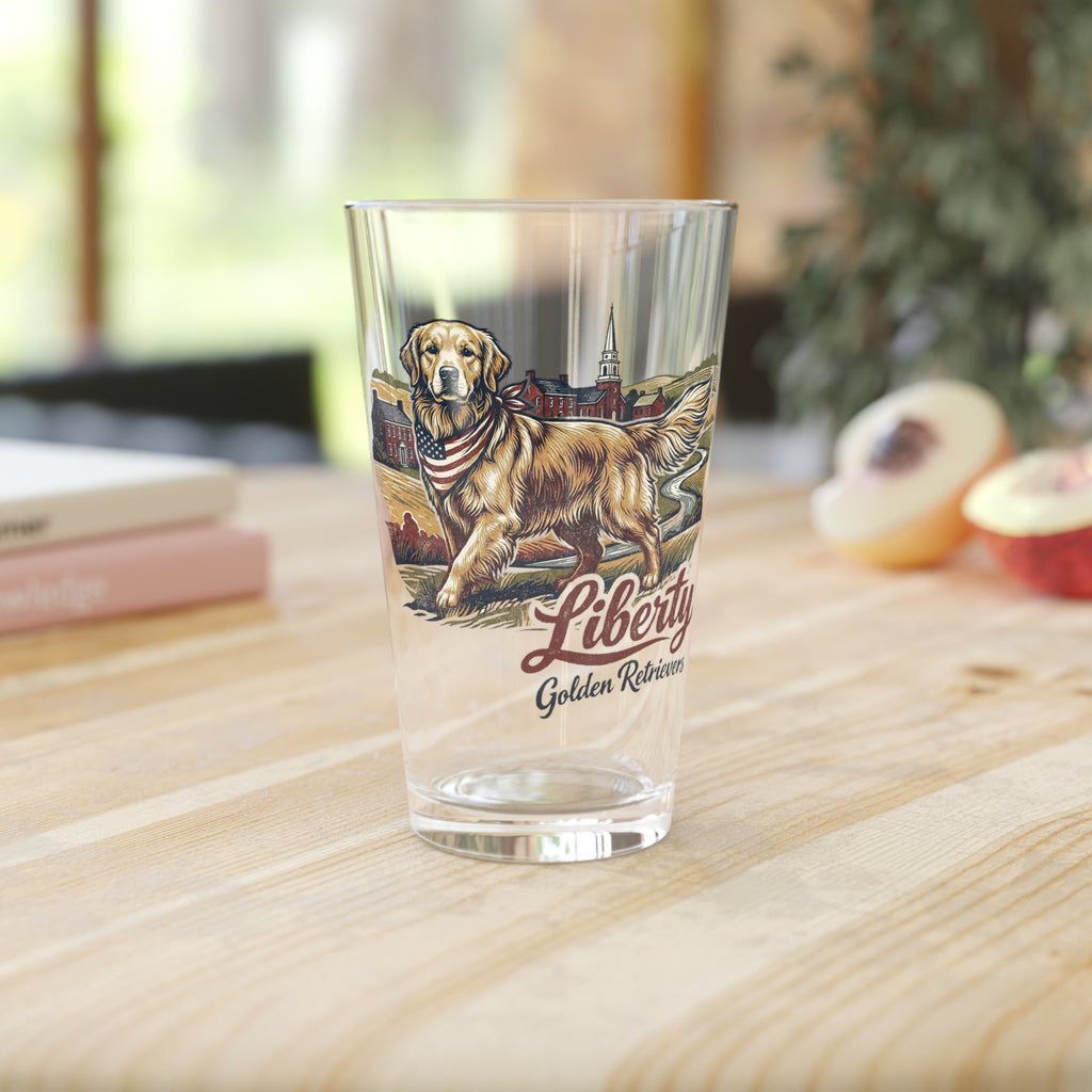 Liberty Golden Retrievers Pint Glass