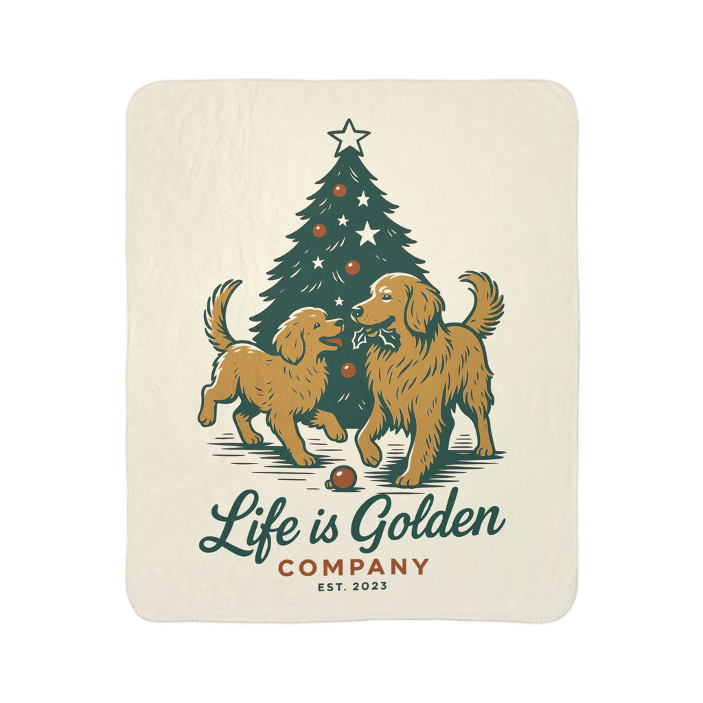 Christmas Playtime Cozy Fleece Sherpa Blanket