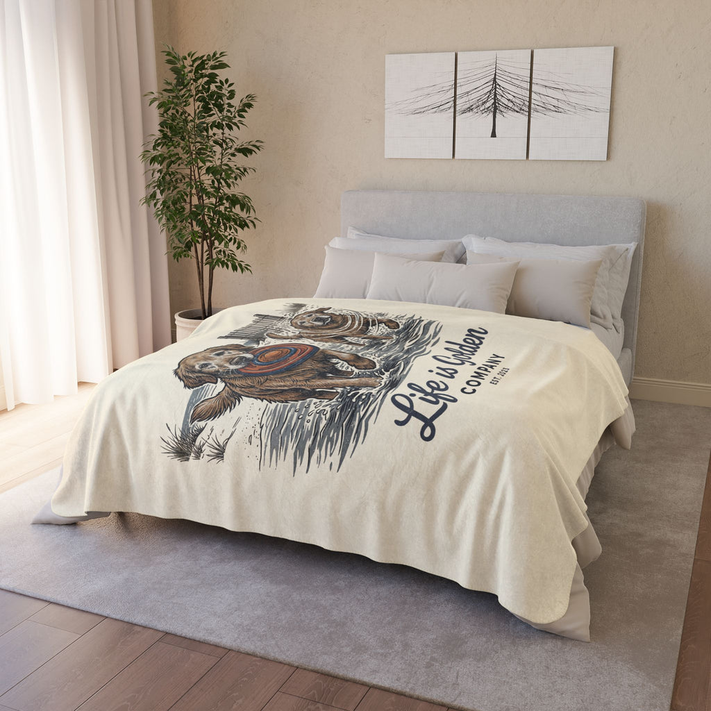 Beach Play Date Cozy Fleece Sherpa Blanket