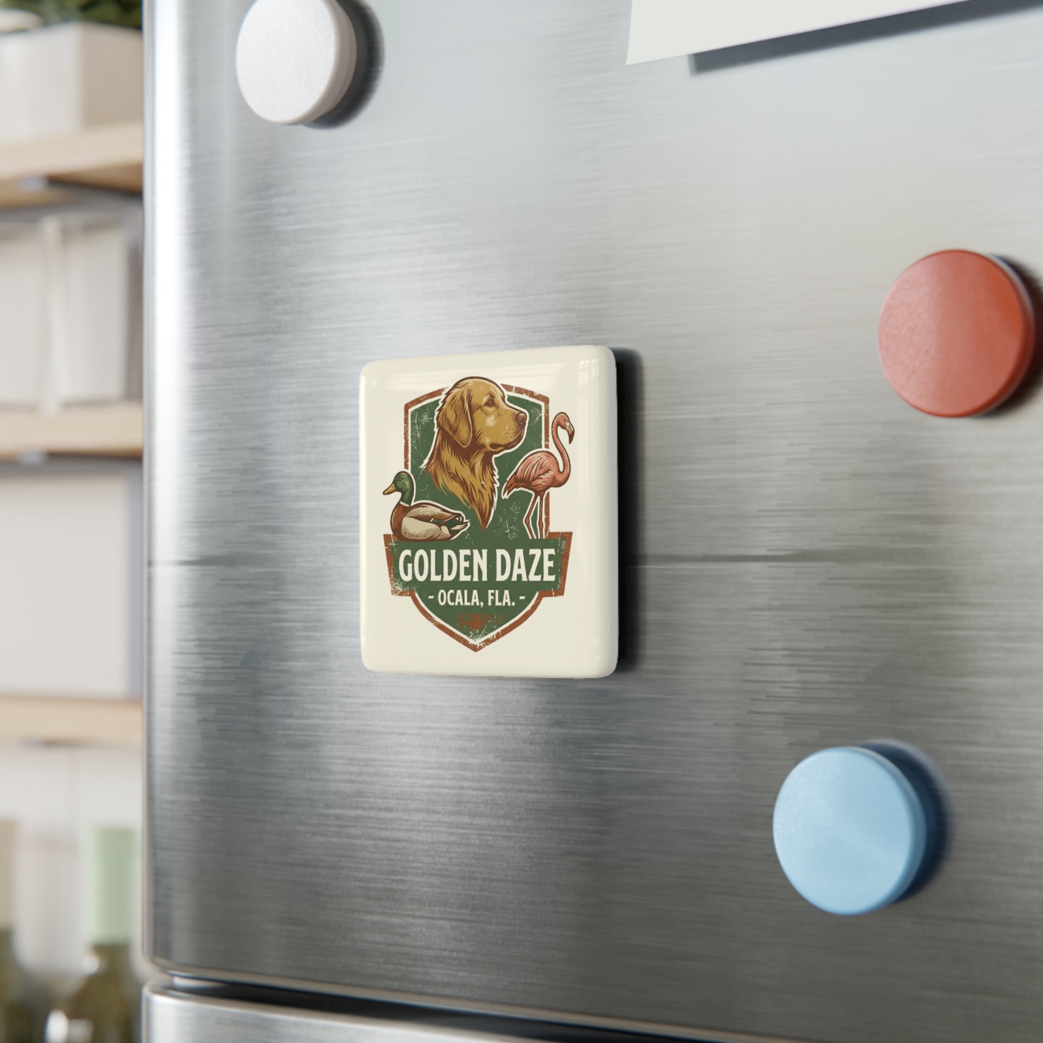 Golden Daze Emblem II Ceramic Magnet