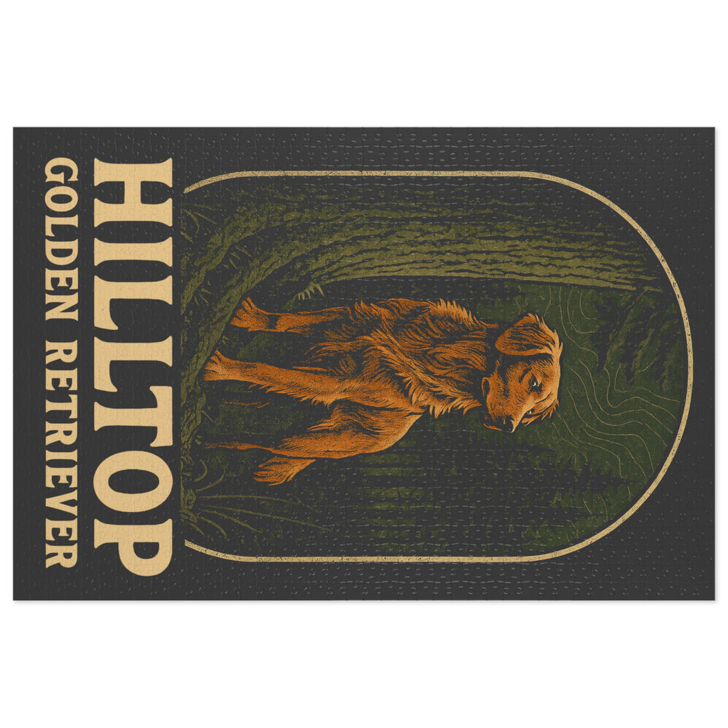 Hilltop Golden Retriever 1000 piece Jigsaw Puzzle with Tin