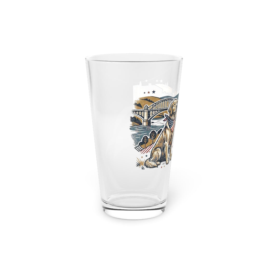 Liberty Golden Retrievers II Pint Glass