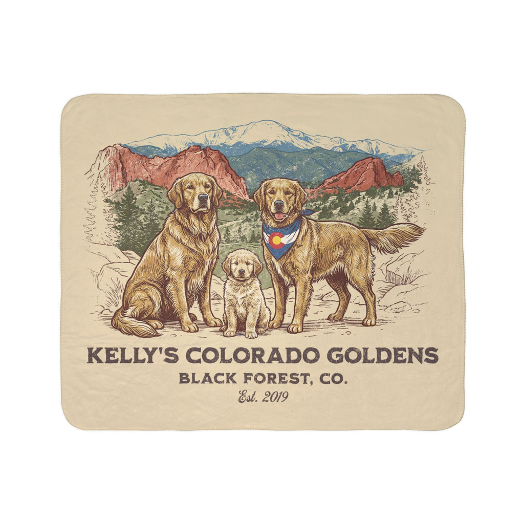 Kelly's CO Goldens Cozy Fleece Sherpa Blanket