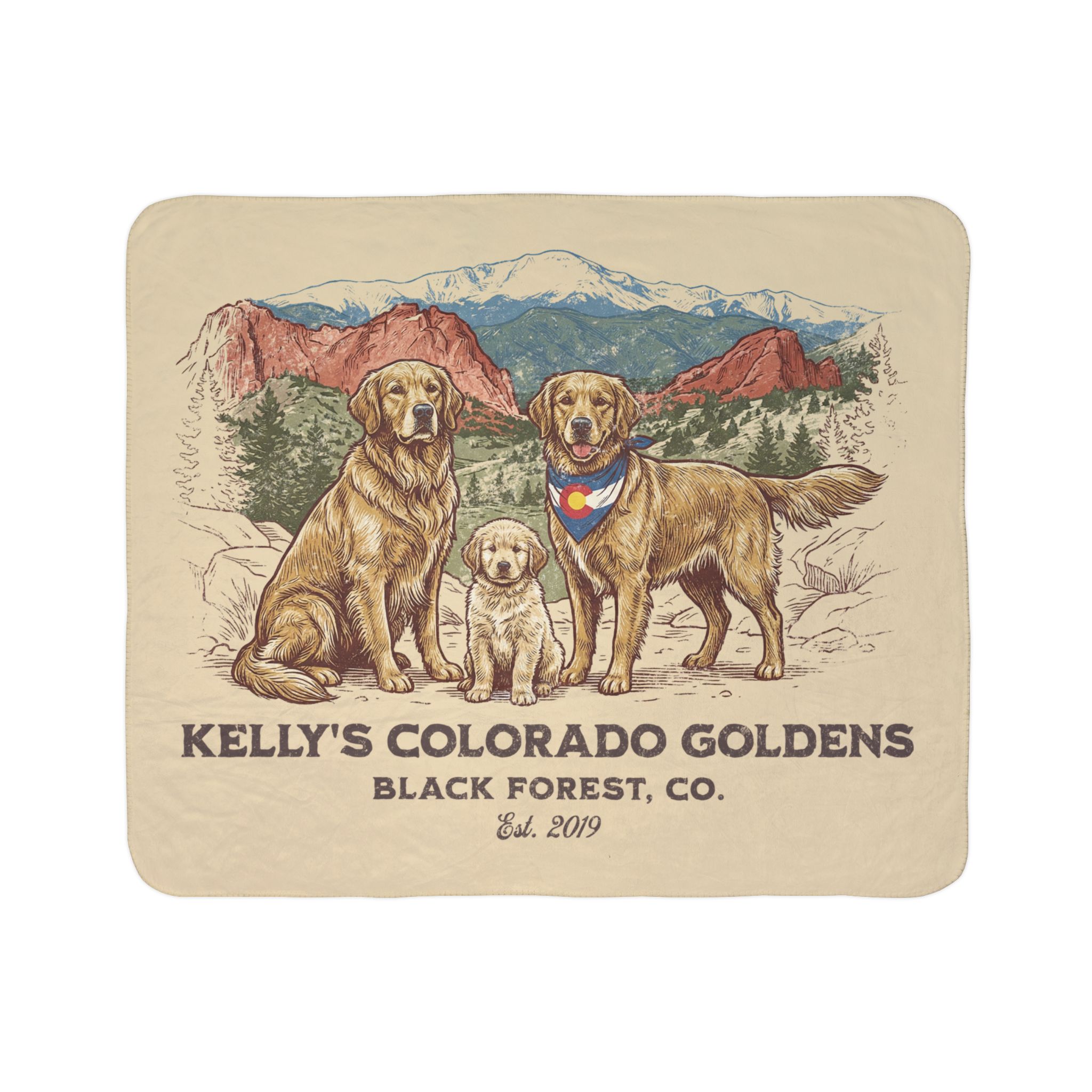 Kelly's CO Goldens Cozy Fleece Sherpa Blanket