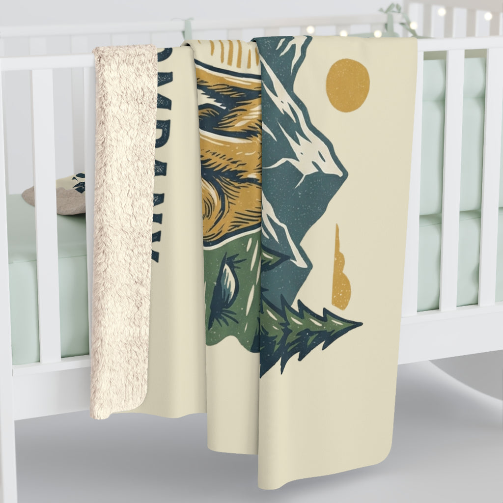 Mountain Campers Cozy Sherpa Fleece Blanket