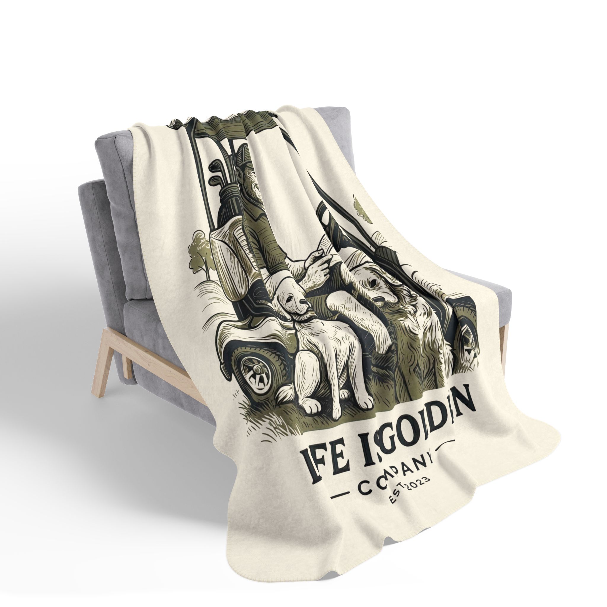 Par for the Paws Cozy Fleece Sherpa Blanket