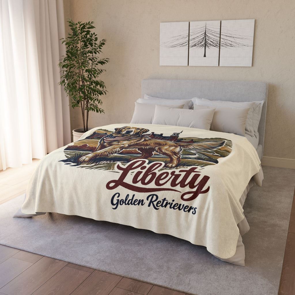 Liberty Golden Retrievers  Cozy Fleece Sherpa Blanket