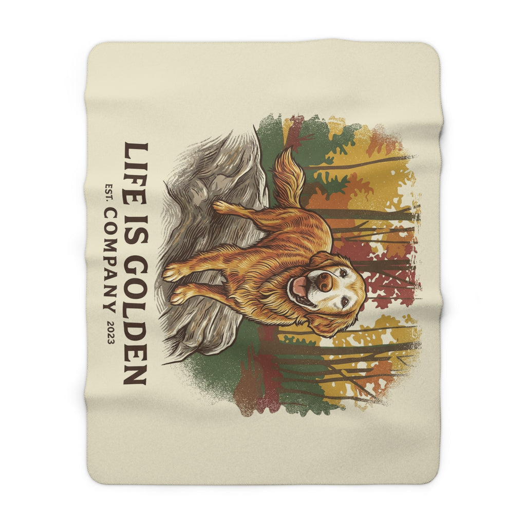 Autumn of a Golden Cozy Sherpa Fleece Blanket