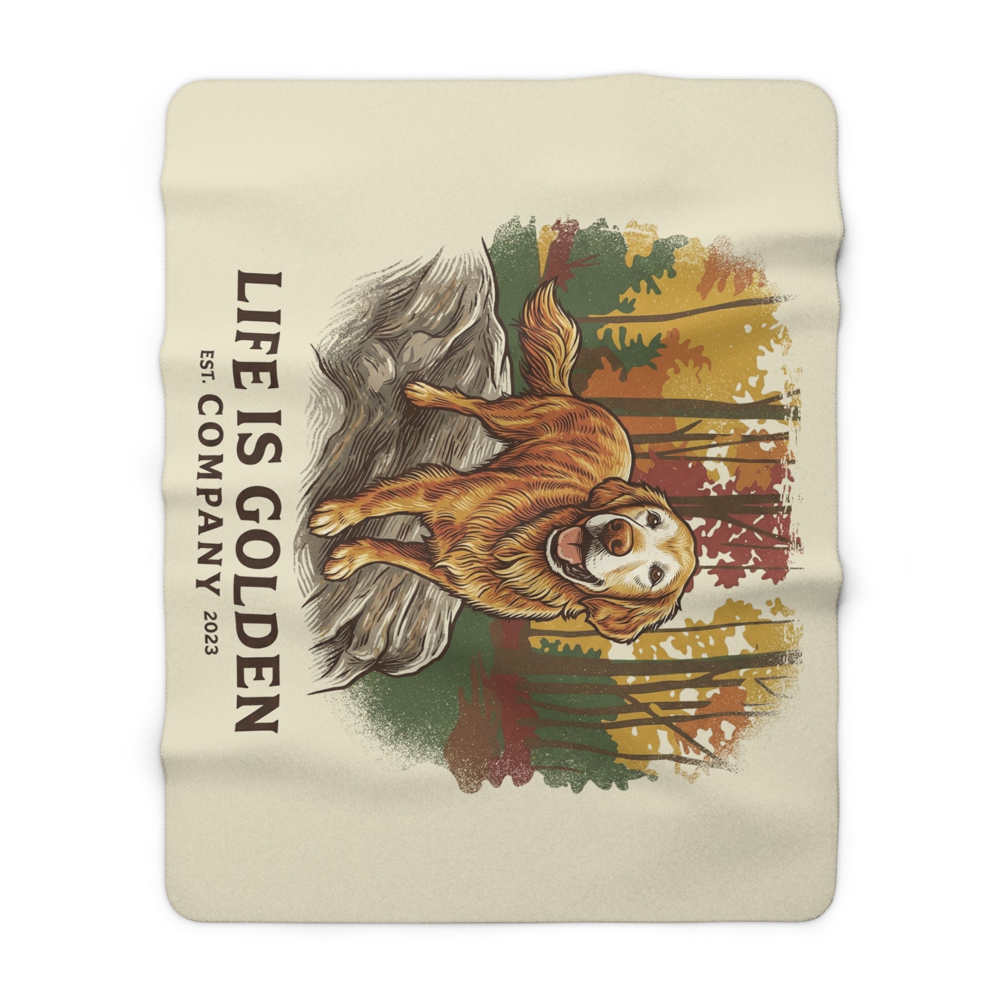 Autumn of a Golden Cozy Sherpa Fleece Blanket