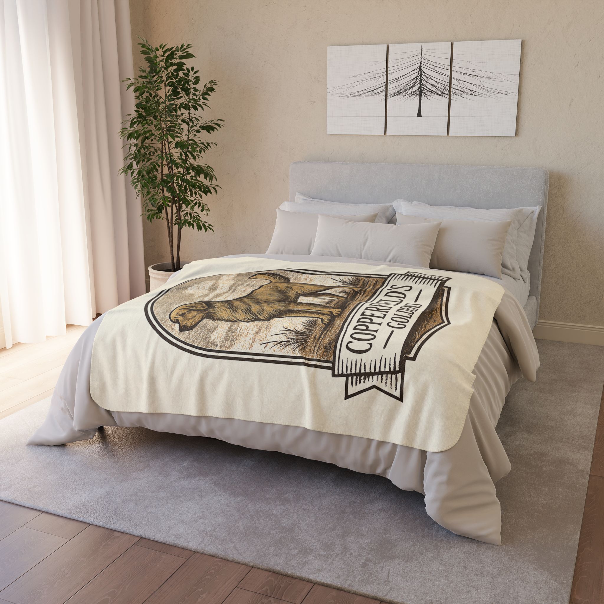 Copperfield's Goldens Cozy Fleece Sherpa Blanket