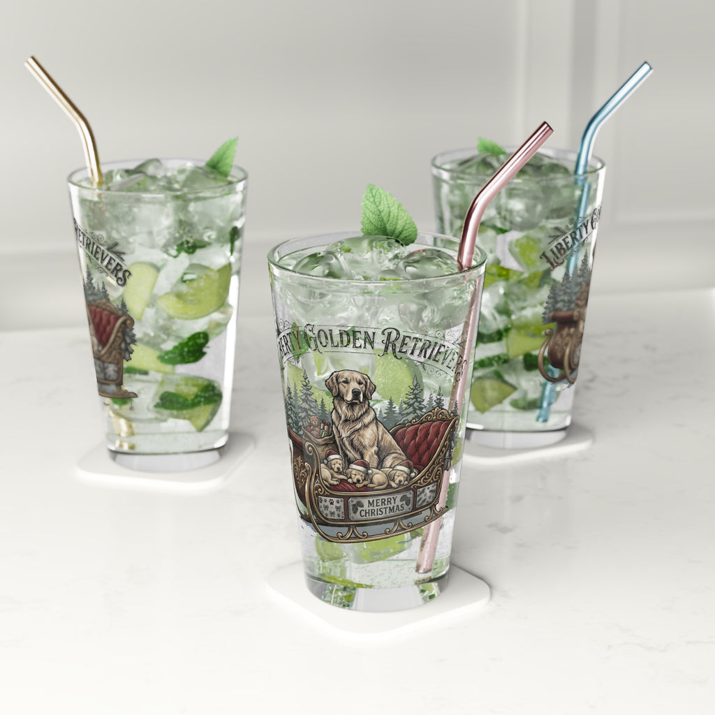 Liberty Goldens Christmas Pint Glass