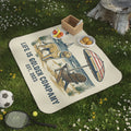 Seaside Watch Picnic Blanket with Water Resistant Backing