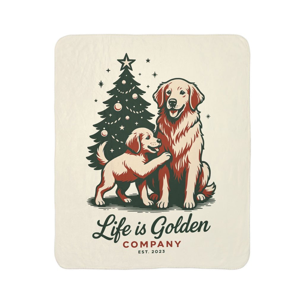 A Very Merry Little Golden Cozy Fleece Sherpa Blanket