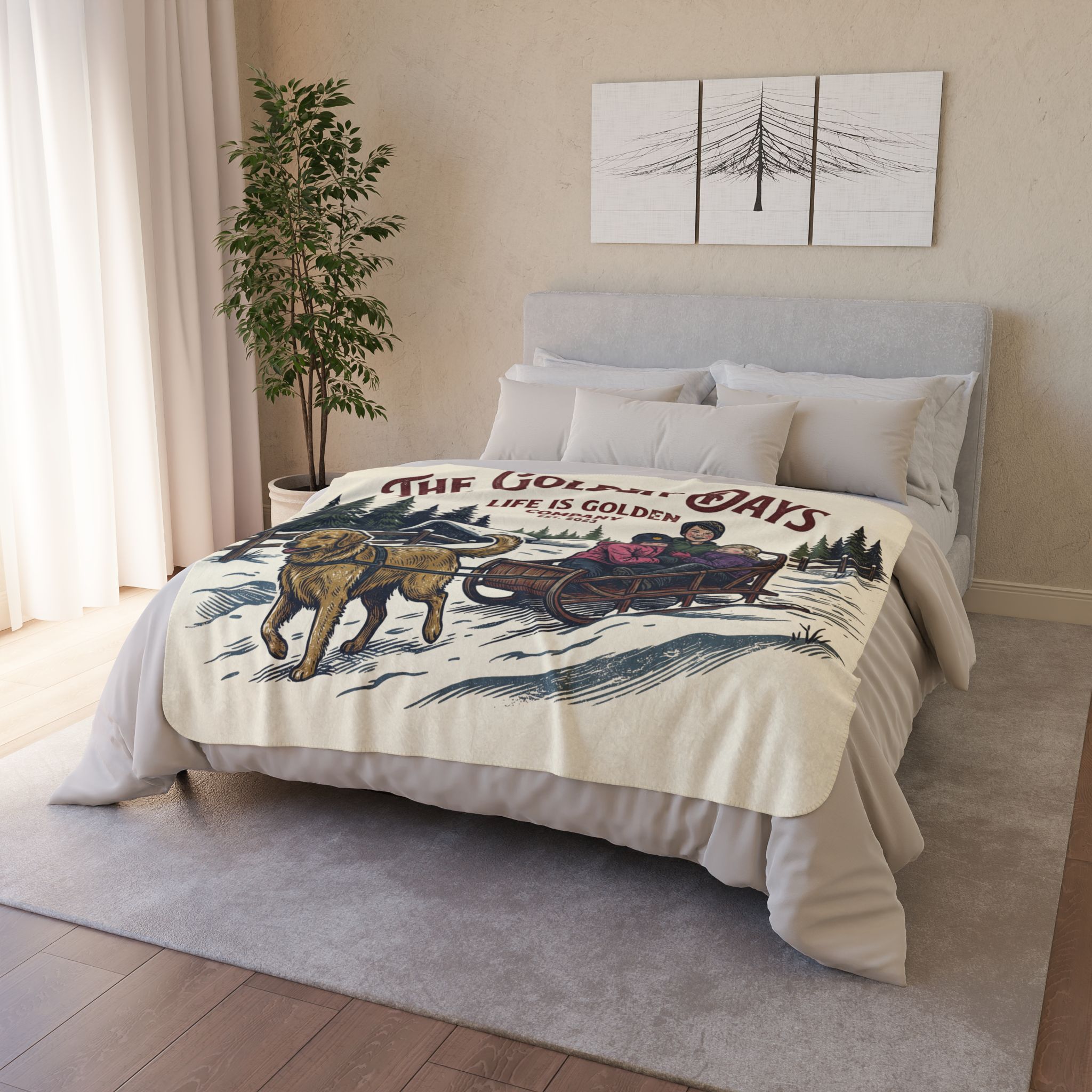 The Golden Days Cozy Fleece Sherpa Blanket