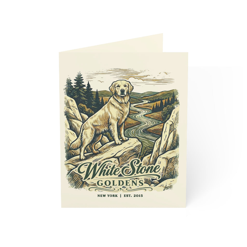 White Stone Goldens 4.25" x 5.5" Greeting Card with Envelope