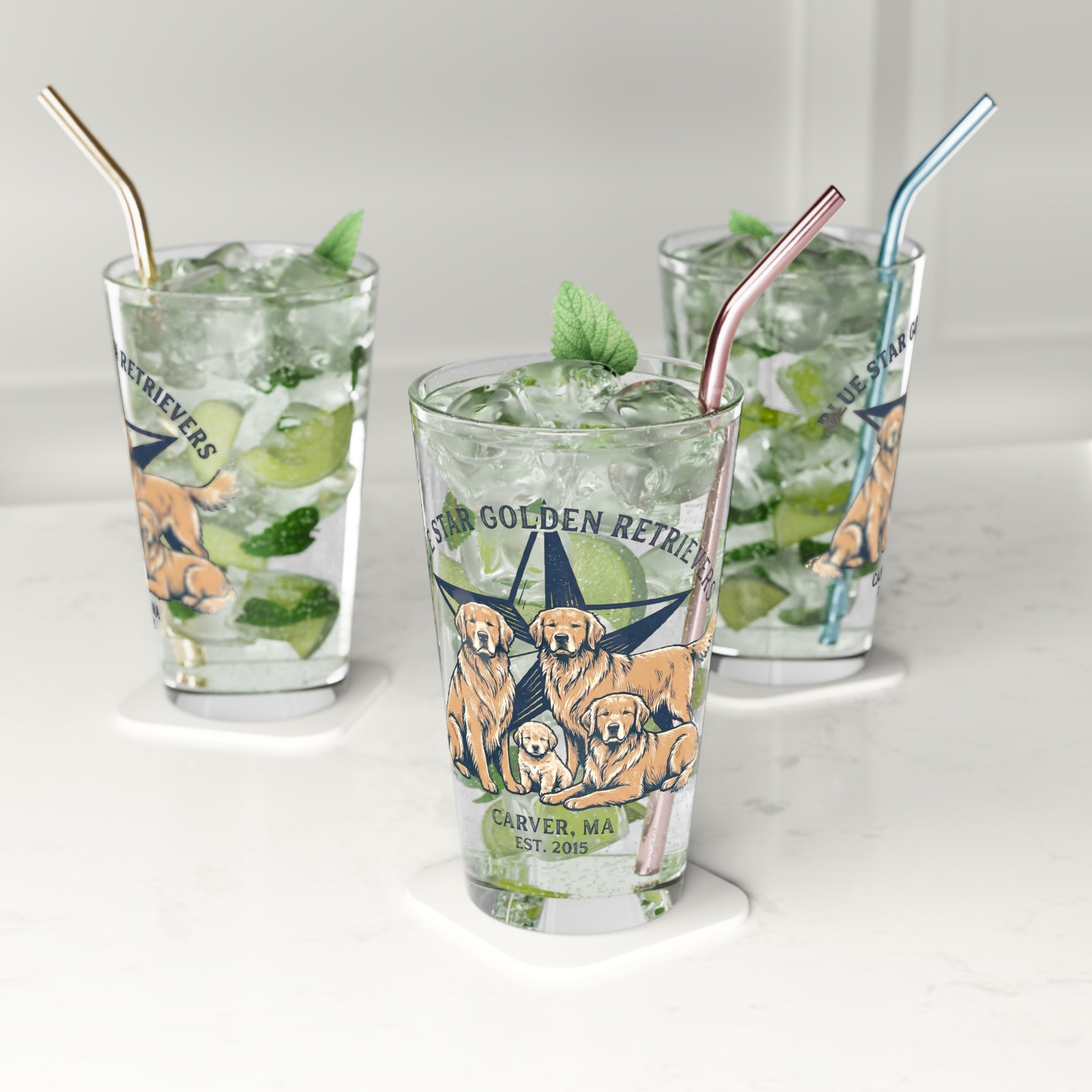 Blue Star Pint Glass