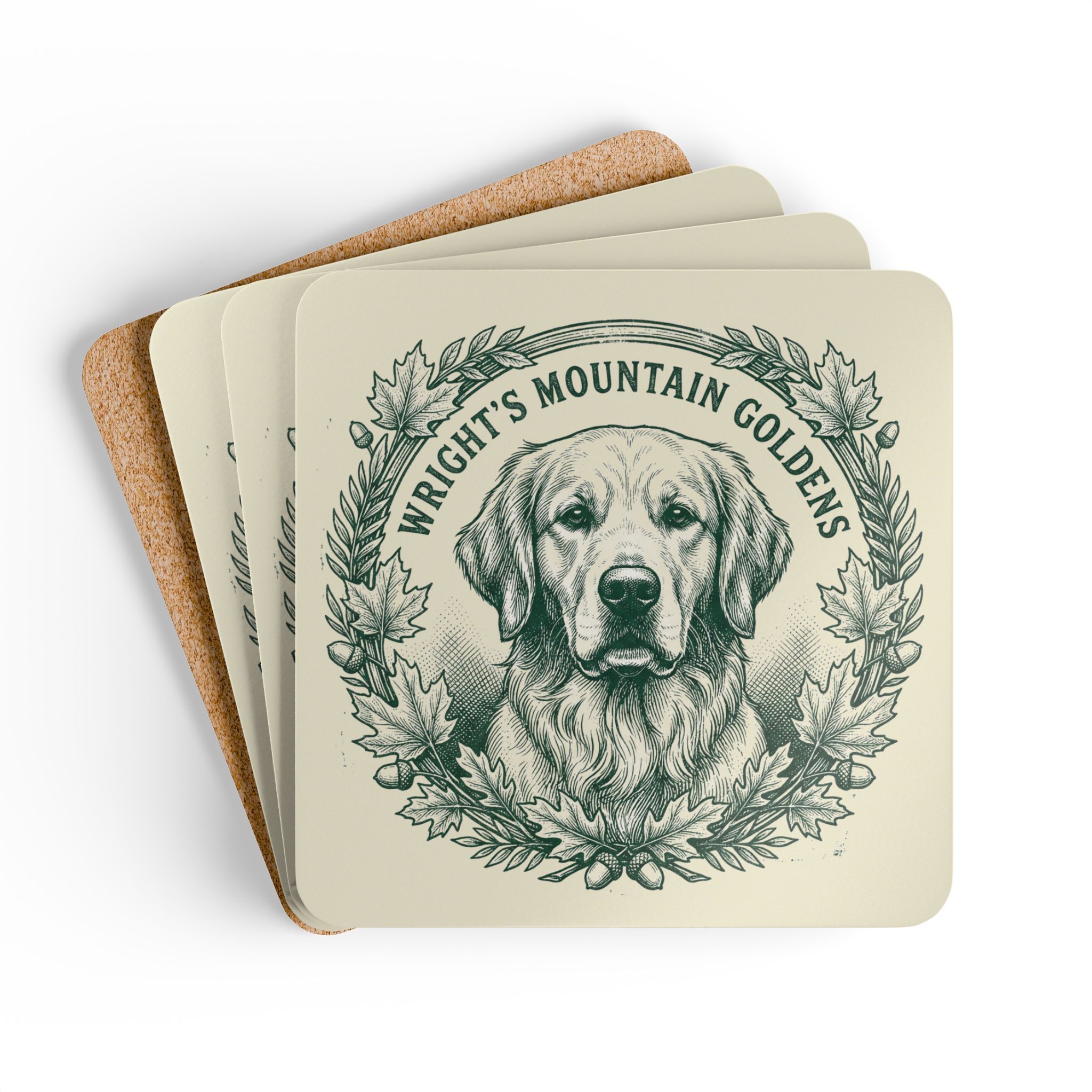 Wright's Mountain Goldens Corkwood Coaster Set