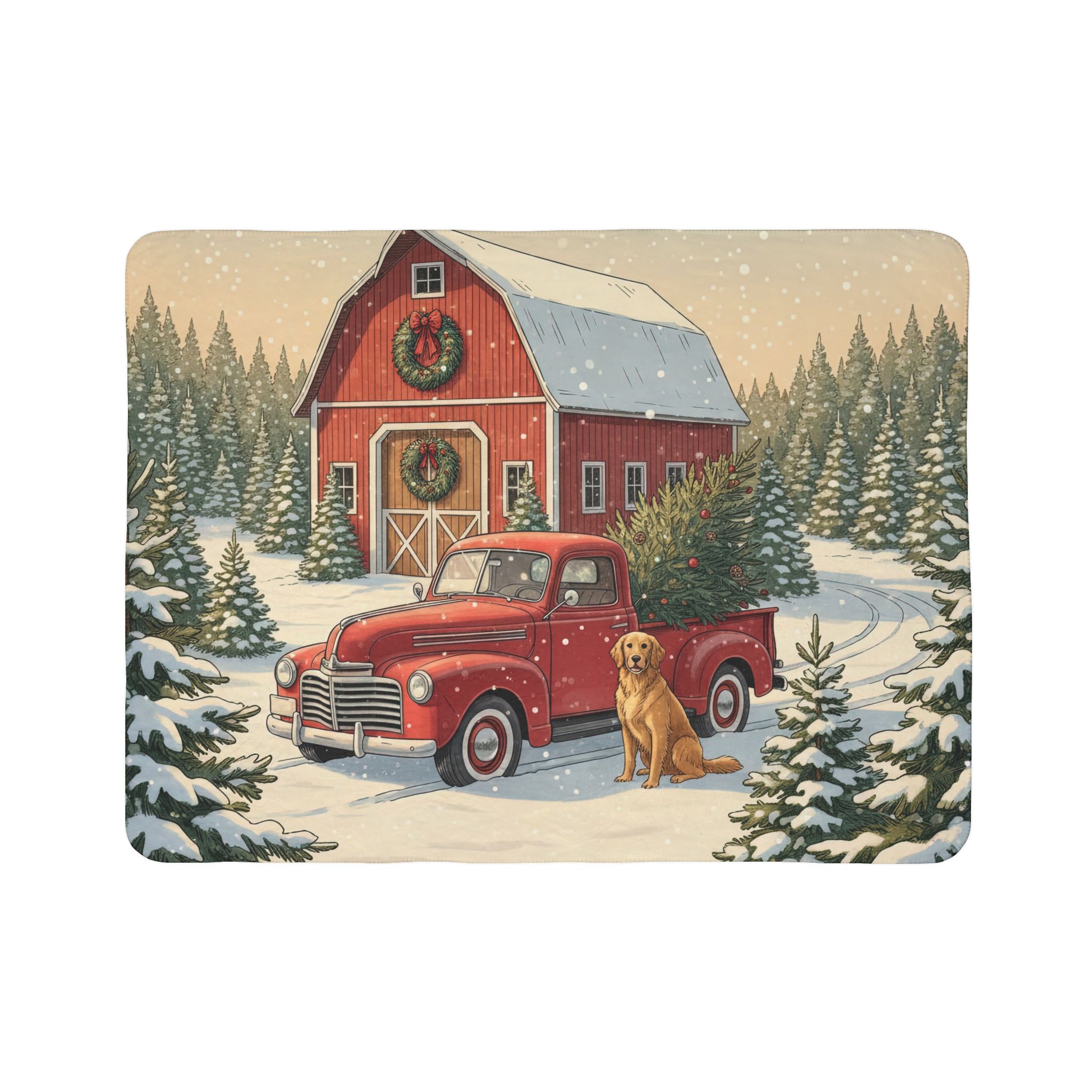 Bringing Home Christmas - black Schnoodle Edition Cozy Fleece Sherpa Blanket