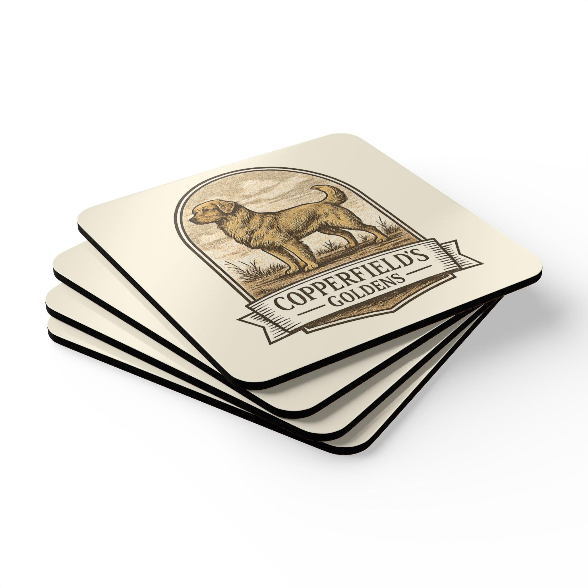 Copperfield's Goldens Corkwood Coaster Set