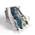 Electric Blue Cruise Cozy Fleece Sherpa Blanket