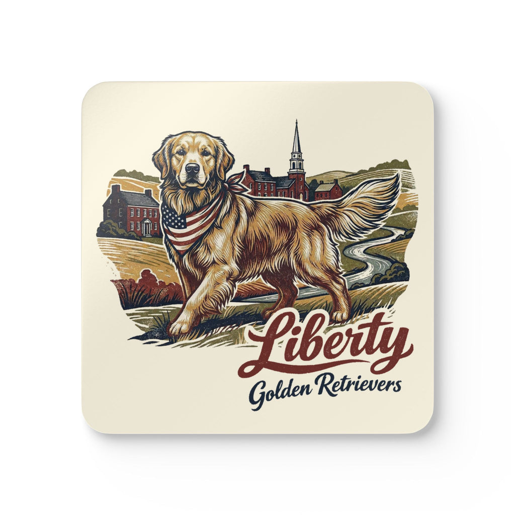 Liberty Golden Retrievers Corkwood Coaster Set