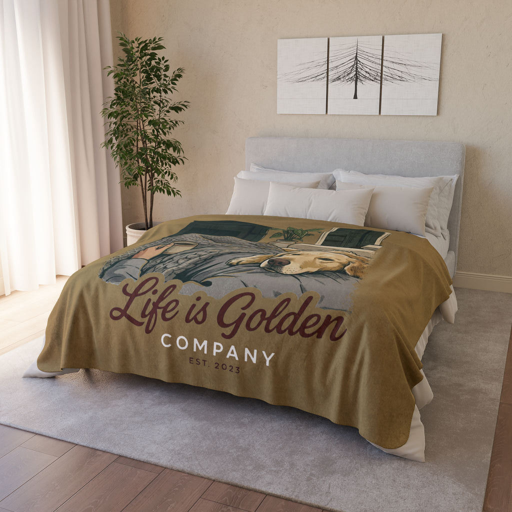 Golden Snuggles Cozy Fleece Sherpa Blanket