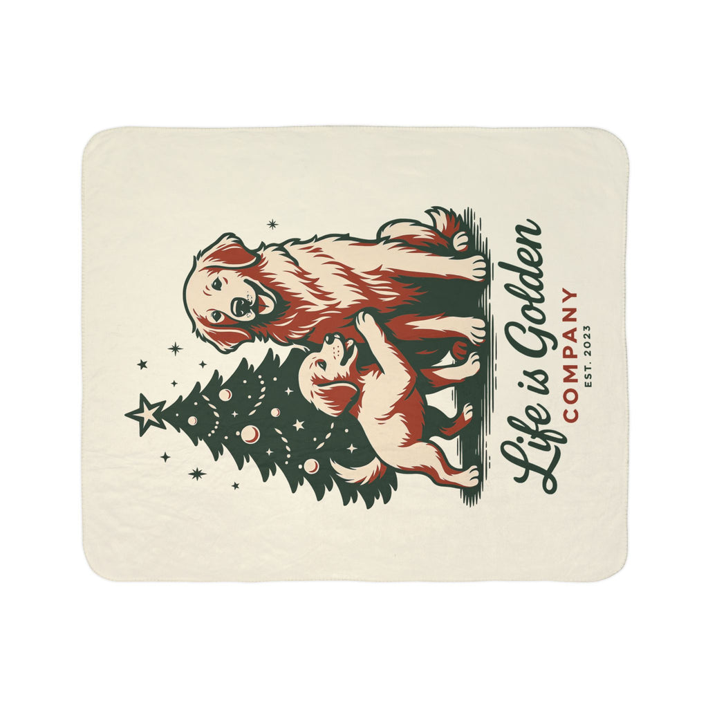 A Very Merry Little Golden Cozy Fleece Sherpa Blanket