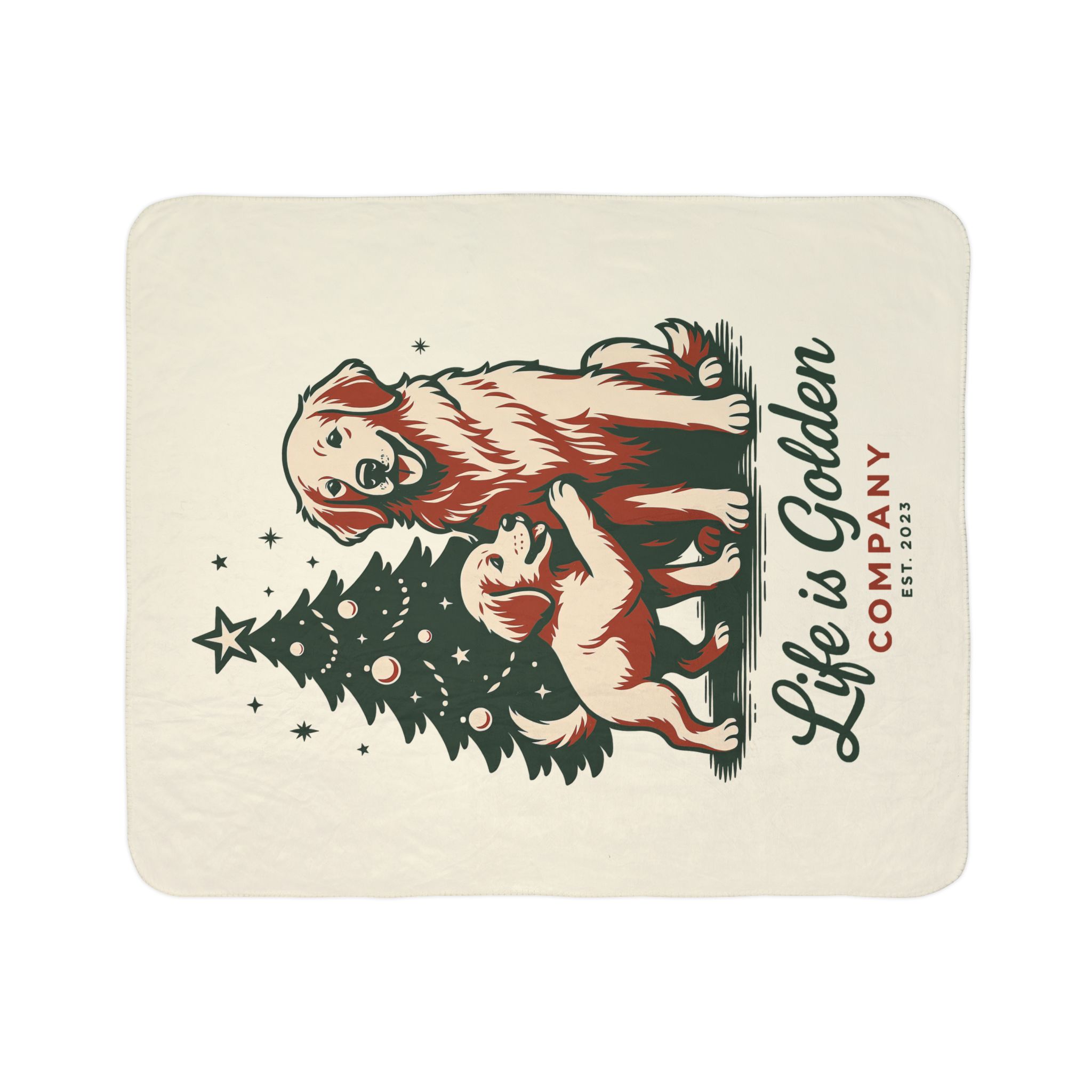 A Very Merry Little Golden Cozy Fleece Sherpa Blanket