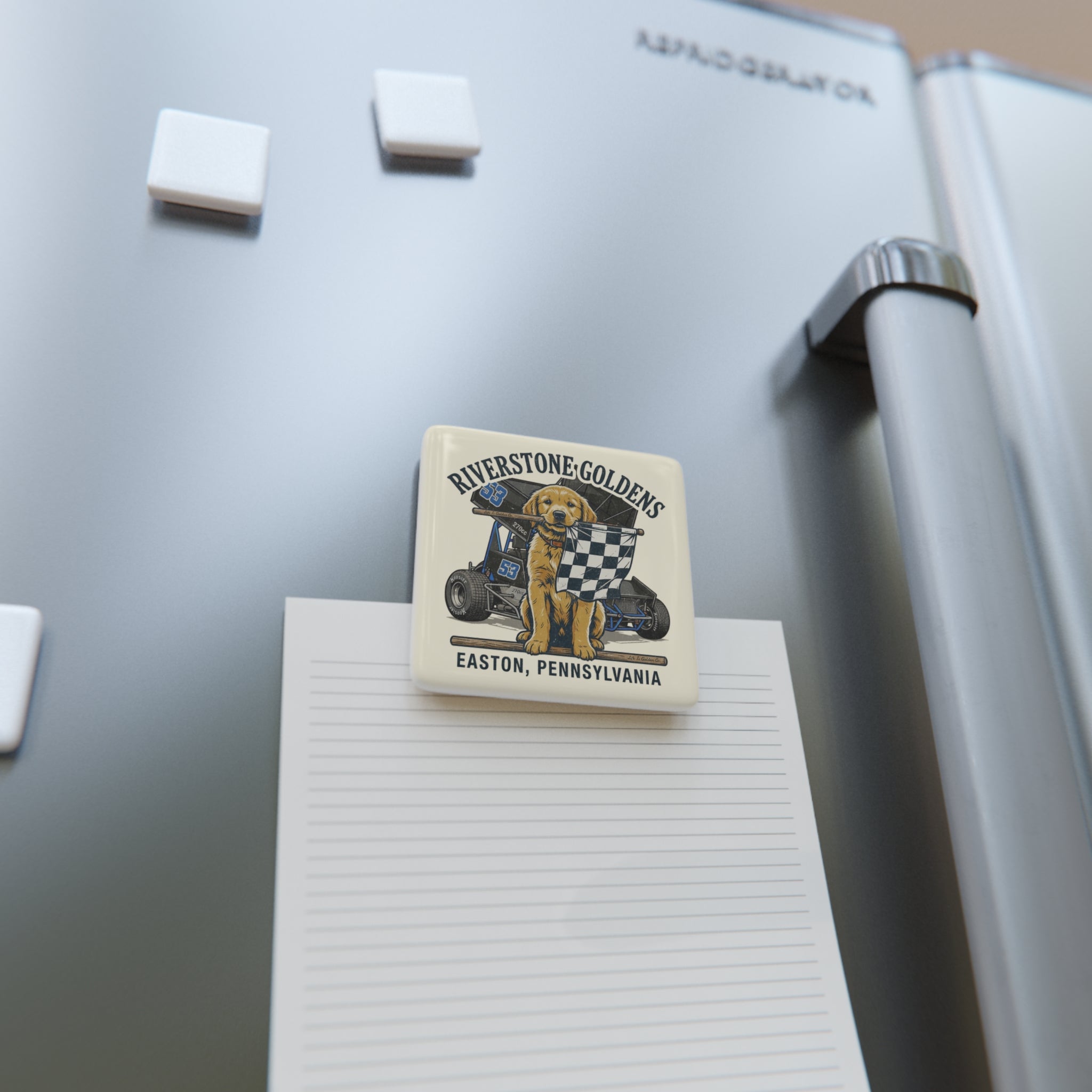 Riverstone Goldens Racing Ceramic Magnet