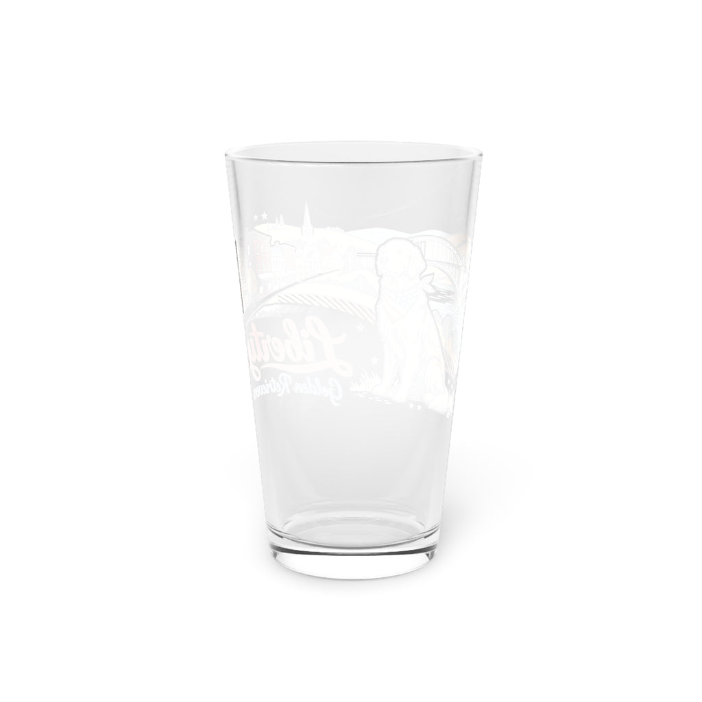 Liberty Golden Retrievers II Pint Glass