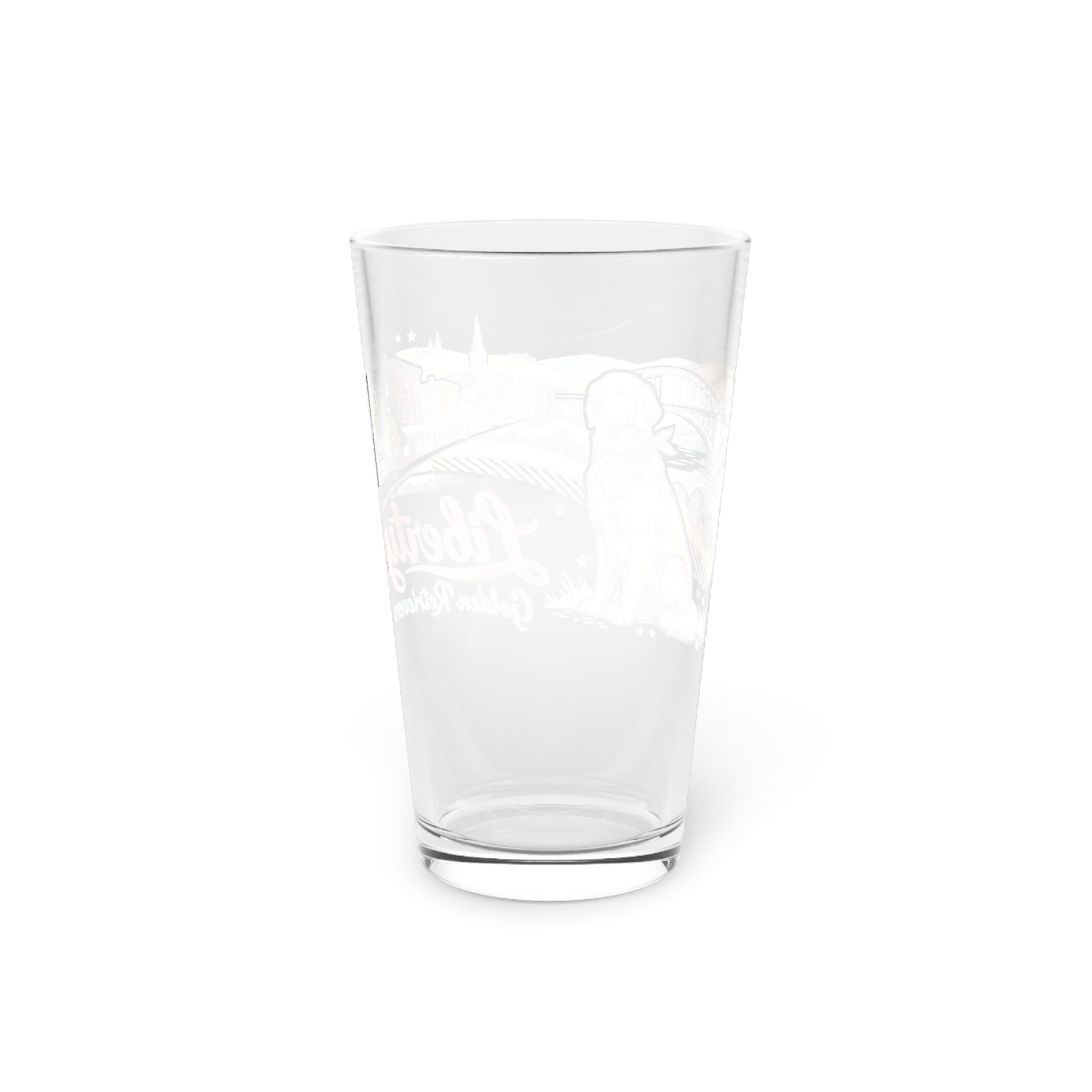 Liberty Golden Retrievers II Pint Glass
