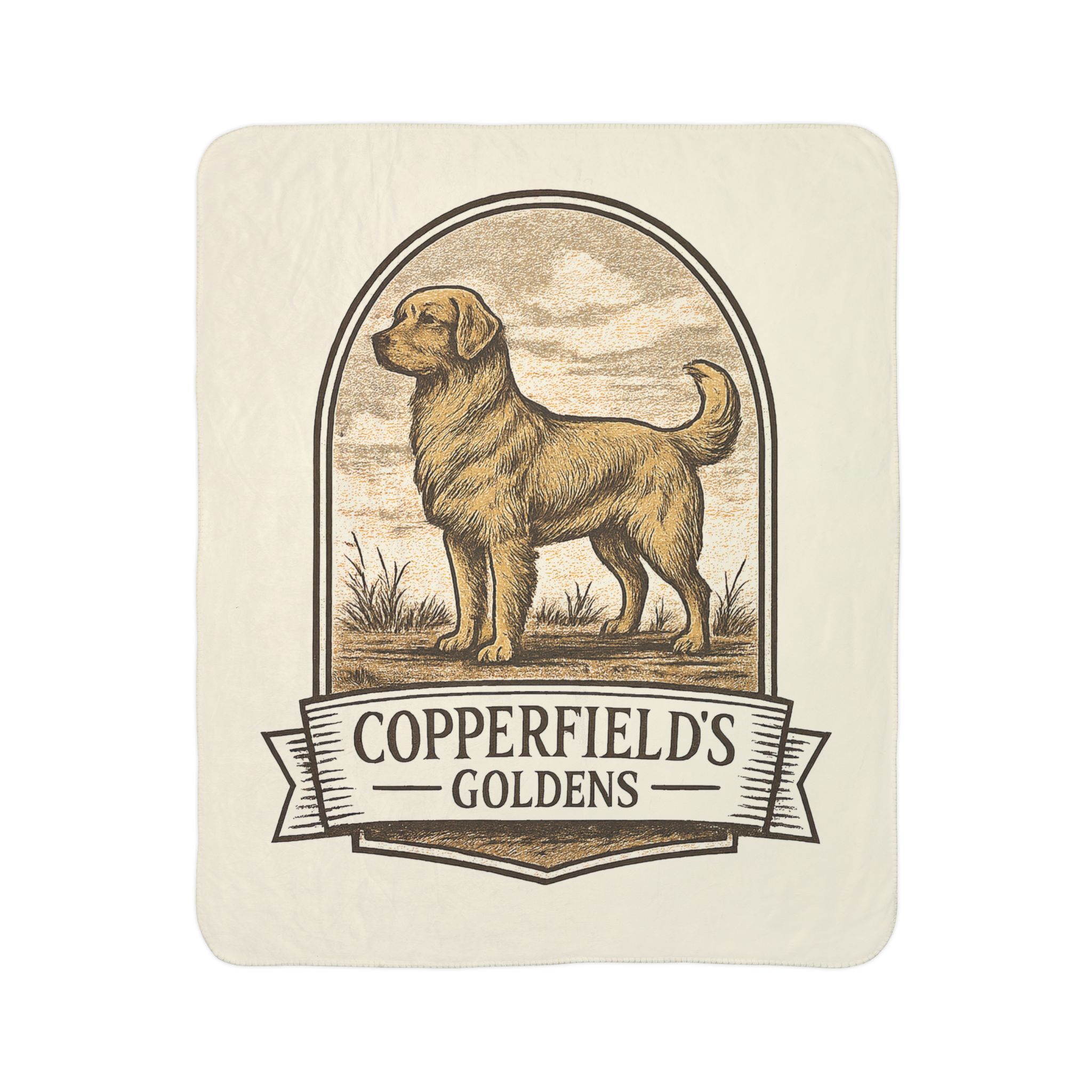 Copperfield's Goldens Cozy Fleece Sherpa Blanket