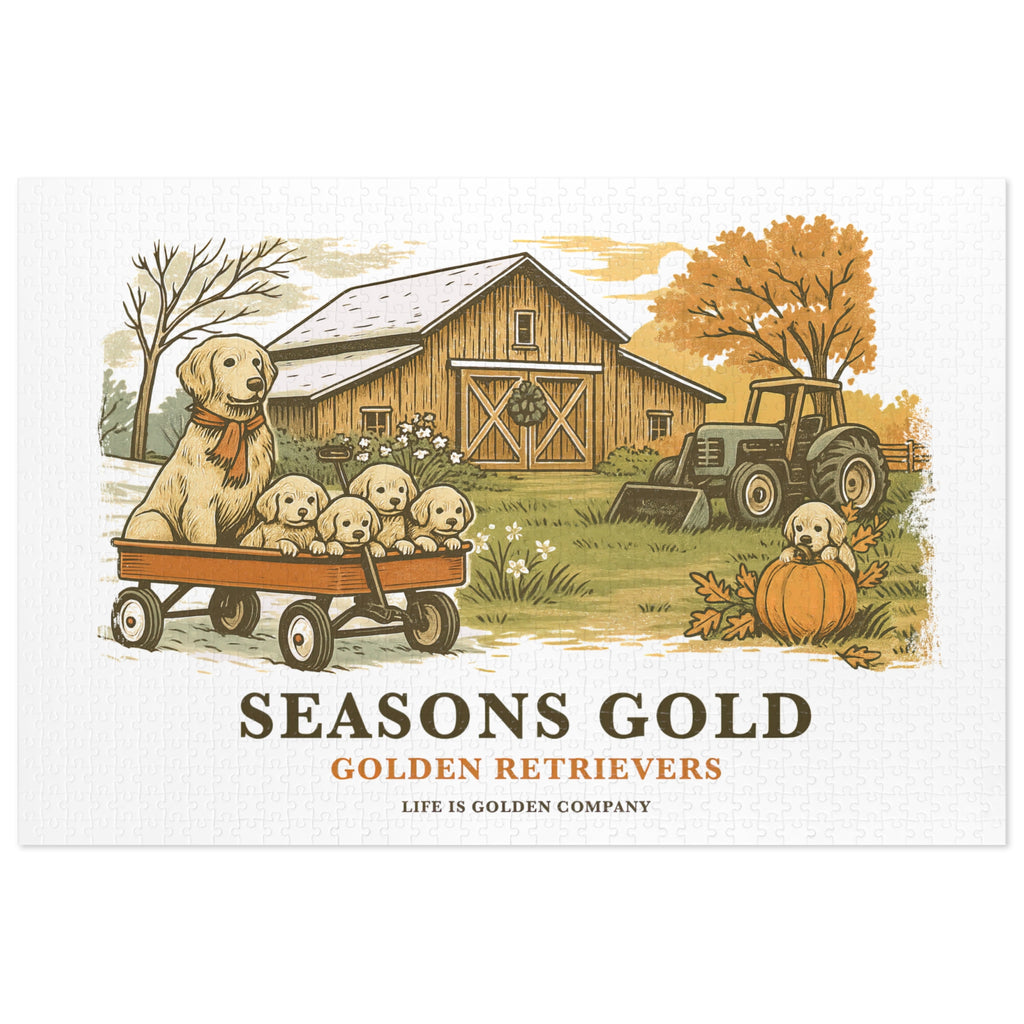 Seasons Gold 1000 piece Jigsaw Puzzle with Tin