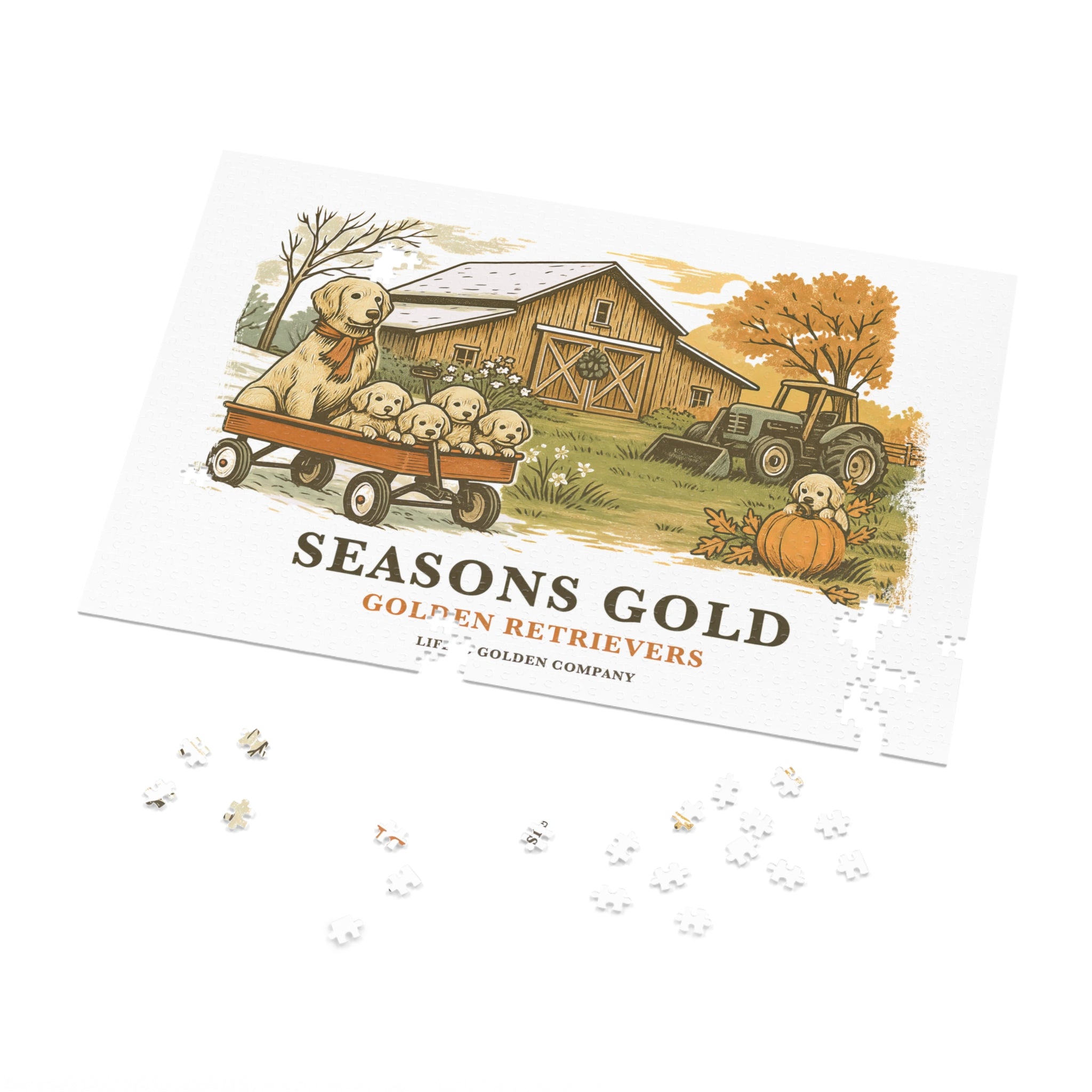 Seasons Gold 1000 piece Jigsaw Puzzle with Tin