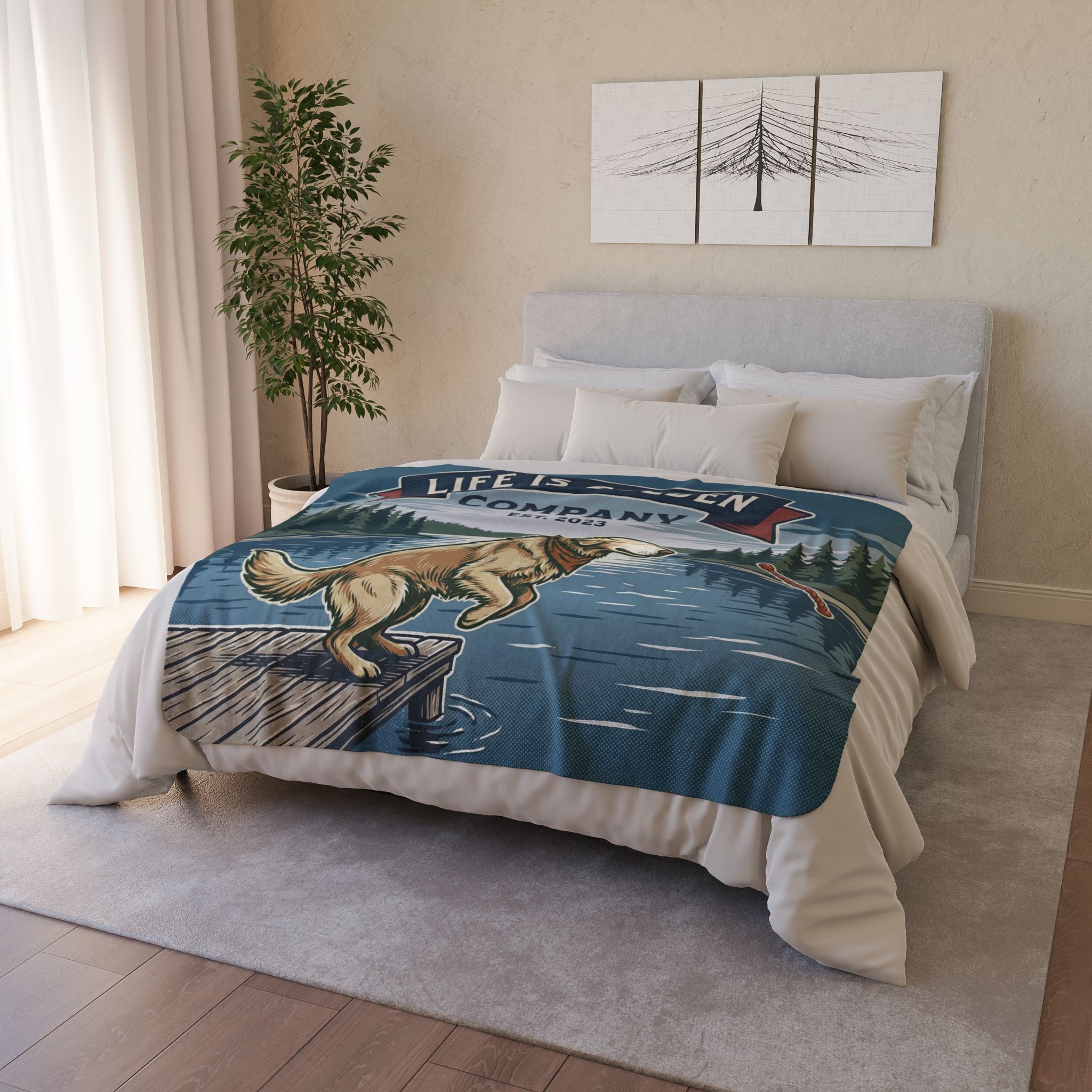 Ready for a Swim Cozy Fleece Sherpa Blanket