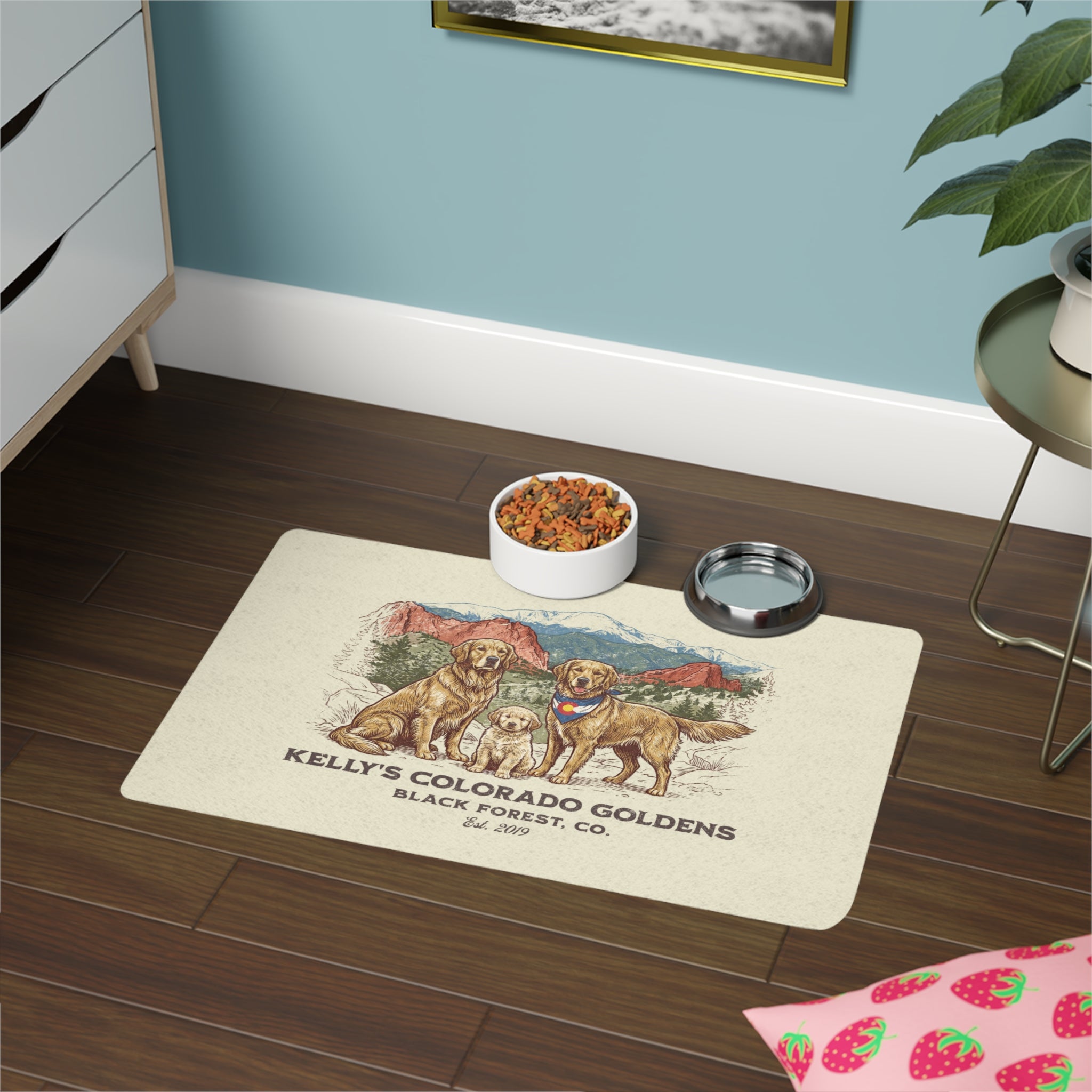 Kelly's CO Goldens Pet Food Mat (12x18)