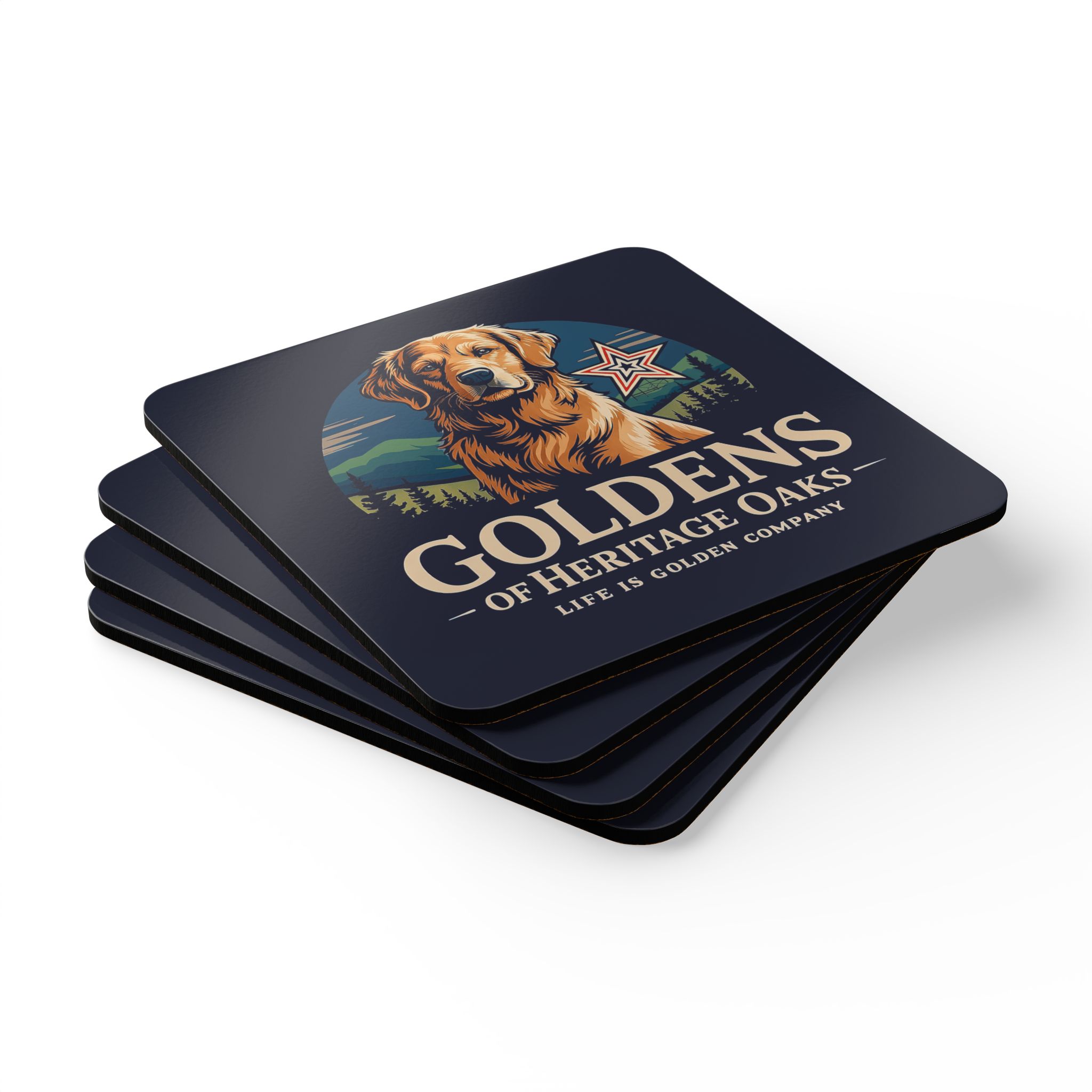 Heritage Oaks Corkwood Coaster Set