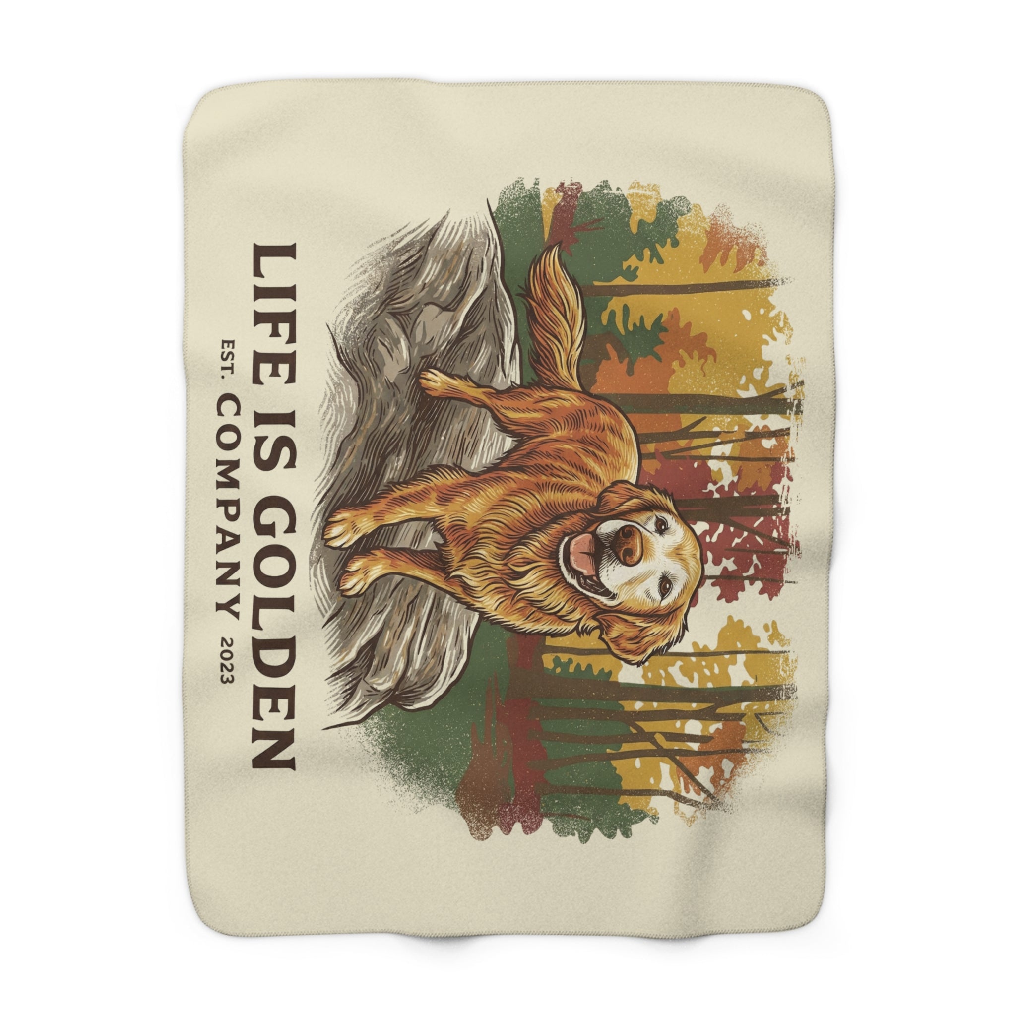 Autumn of a Golden Cozy Sherpa Fleece Blanket