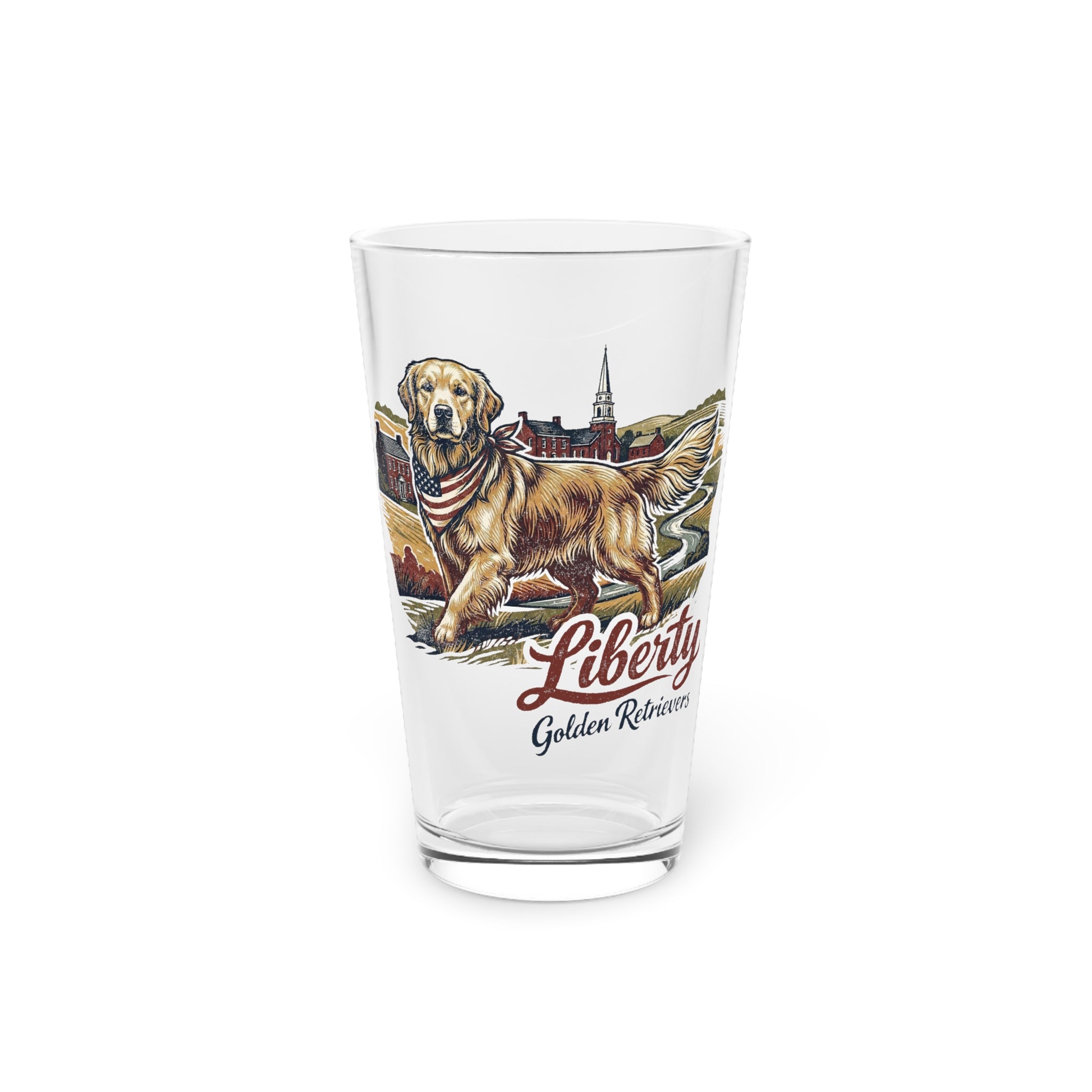 Liberty Golden Retrievers Pint Glass