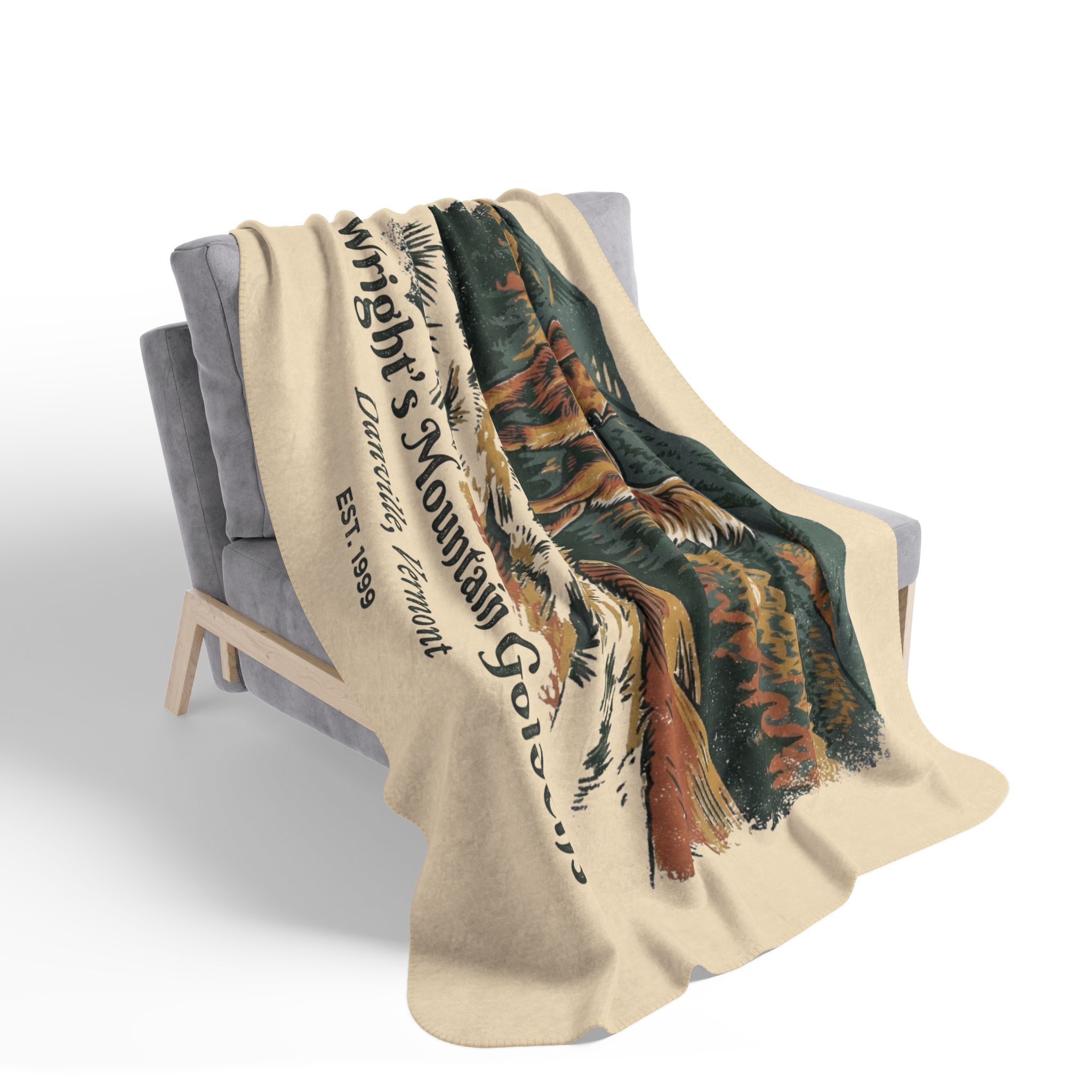 Wright's Mountain Goldens Cozy Fleece Sherpa Blanket