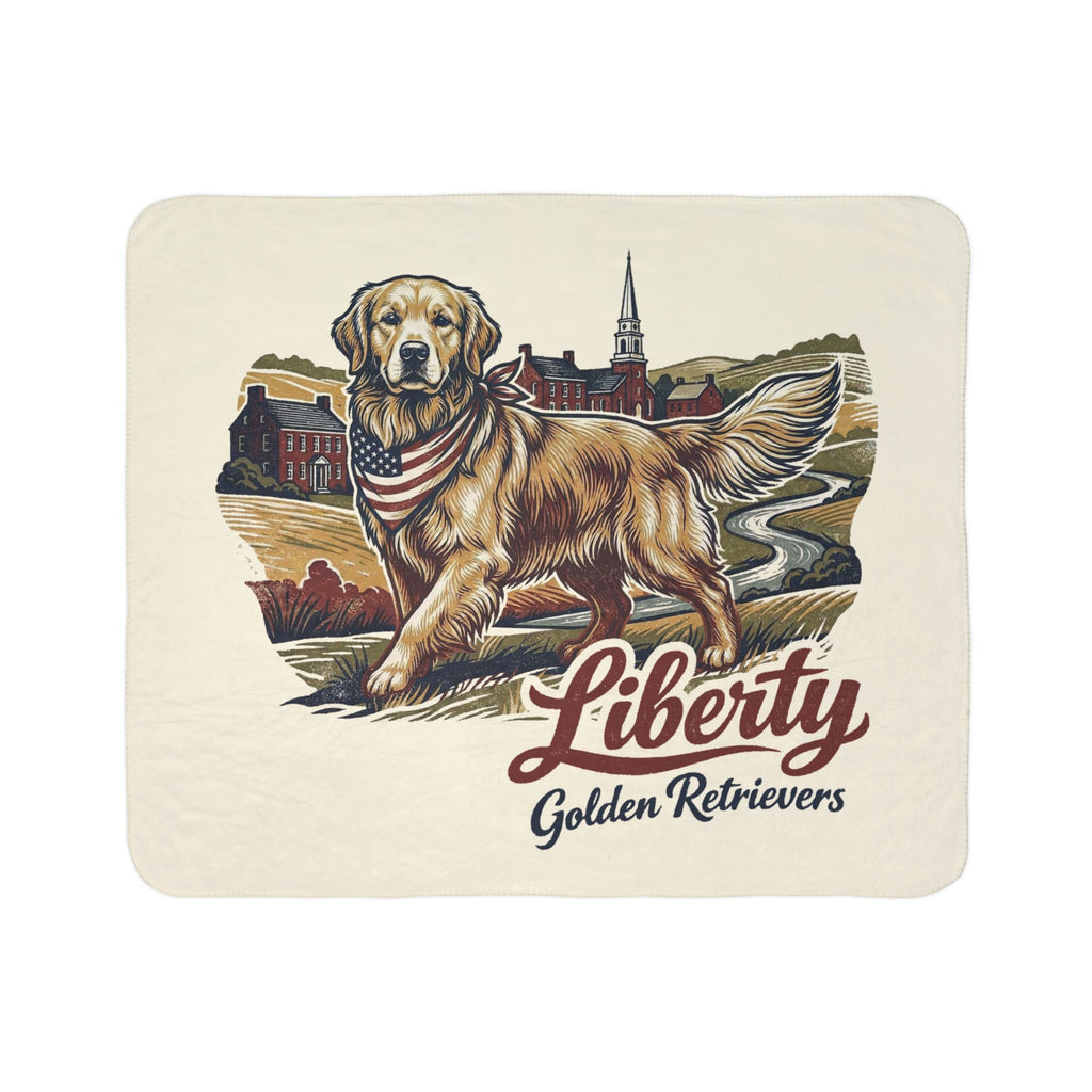 Liberty Golden Retrievers  Cozy Fleece Sherpa Blanket
