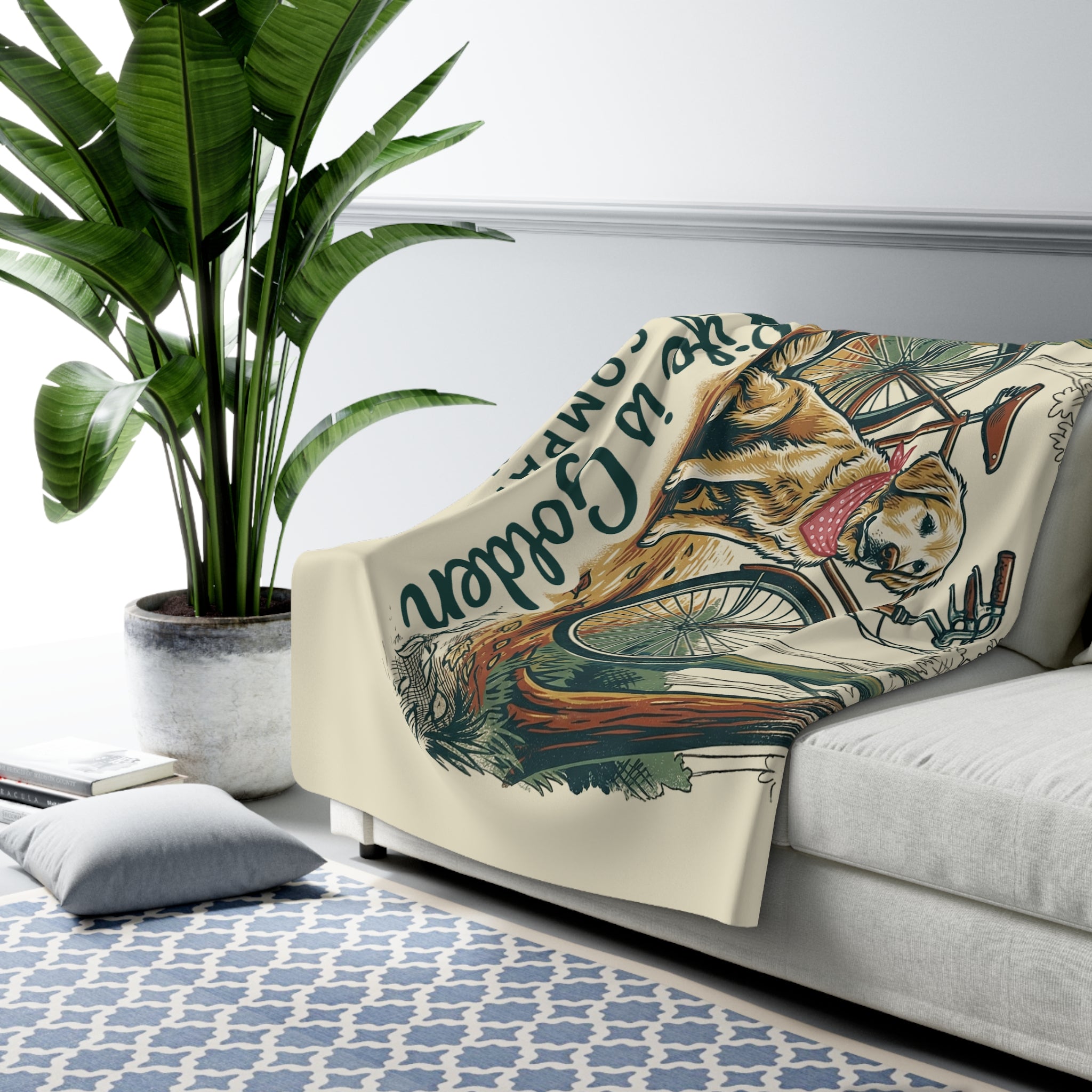 Pedal and Paws Cozy Sherpa Fleece Blanket