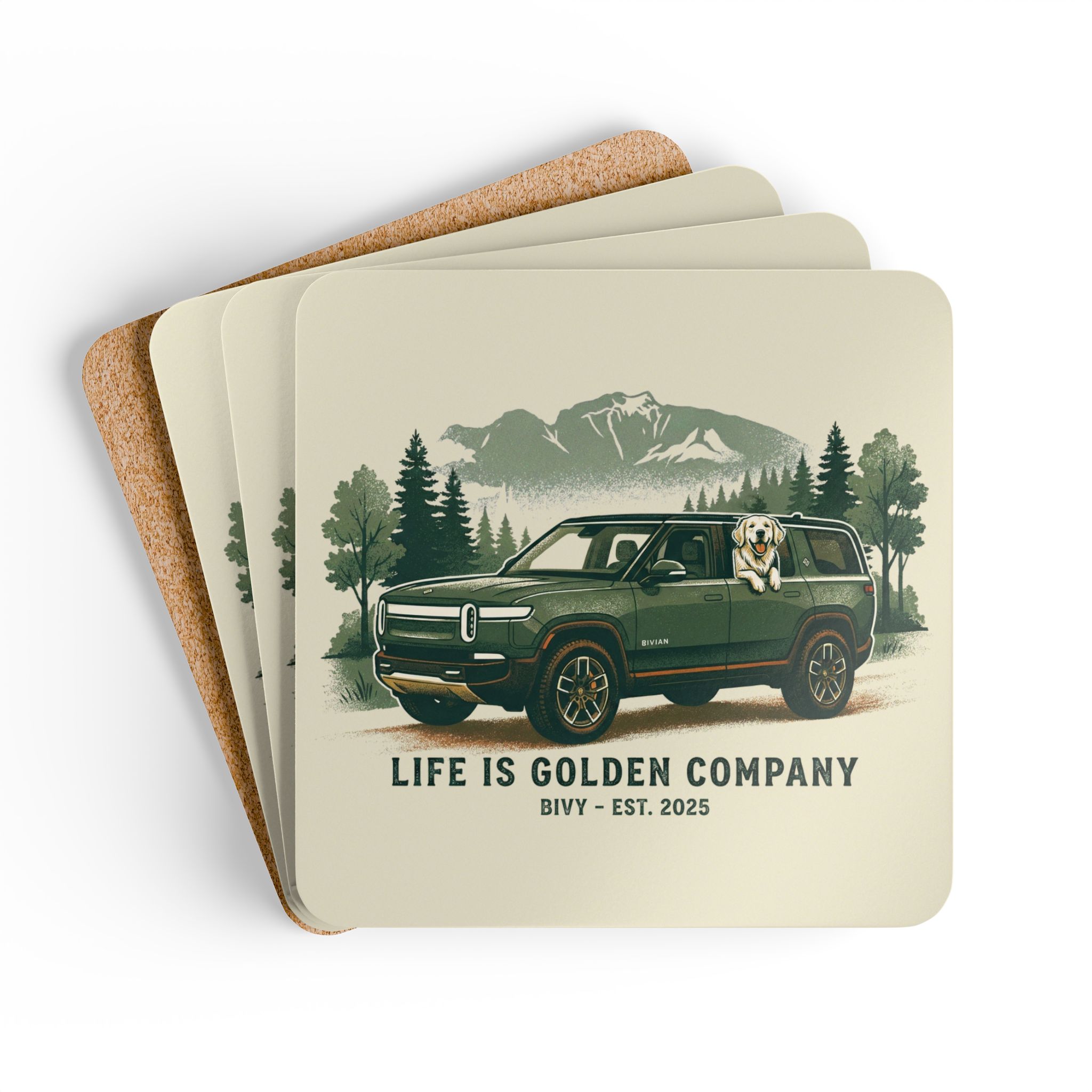The Bivian Corkwood Coaster Set