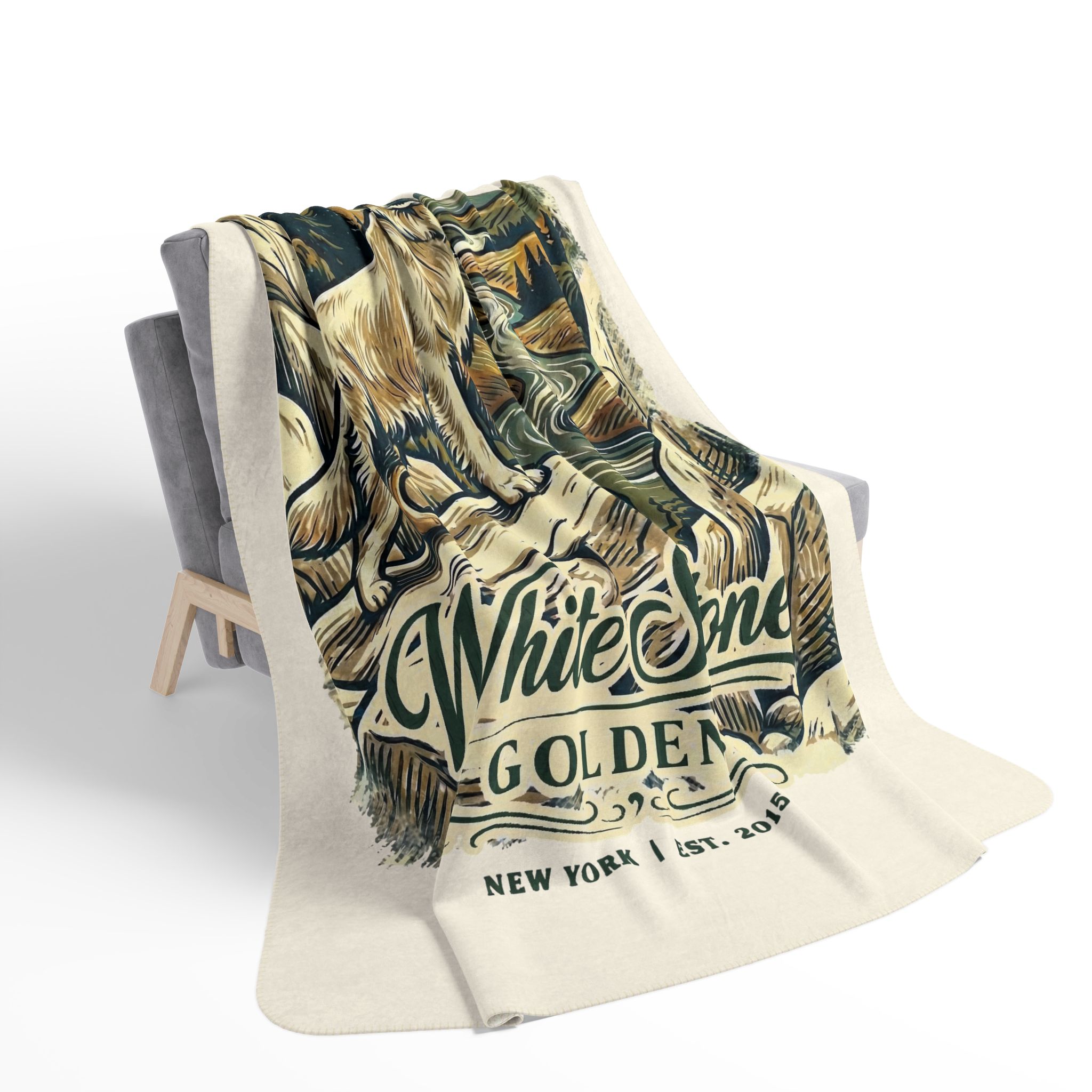 White Stone Goldens Cozy Fleece Sherpa Blanket